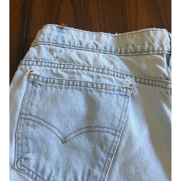 Vintage Levi's 550 Light Wash Distressed Denim Jean Shorts Jorts Size 42" Waist - Picture 5 of 13